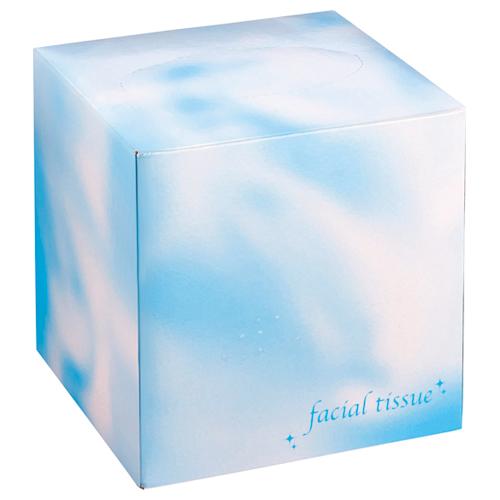 大一紙工 フェイシャルティッシュ サイコロBOX 80組/箱 ブルー 1セット(50箱) 目安在庫=...