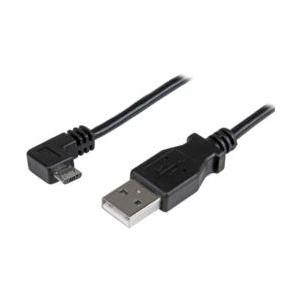 ＳｔａｒＴｅｃｈ．ｃｏｍ USBケーブル/A - Micro-B/1m/USB 2.0/右L型/オス・オス/BK 目安在庫=○｜compmoto