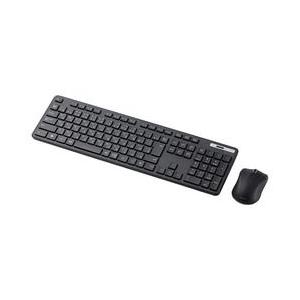 エレコム 無線キーボード メンブレン式 フルサイズ 薄型 マウス付 ブラック メーカー在庫品