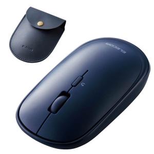 エレコム 超薄型 BlueLEDマウス Bluetooth対応 4ボタン ポーチ付 ブルー メーカー在庫品｜compmoto