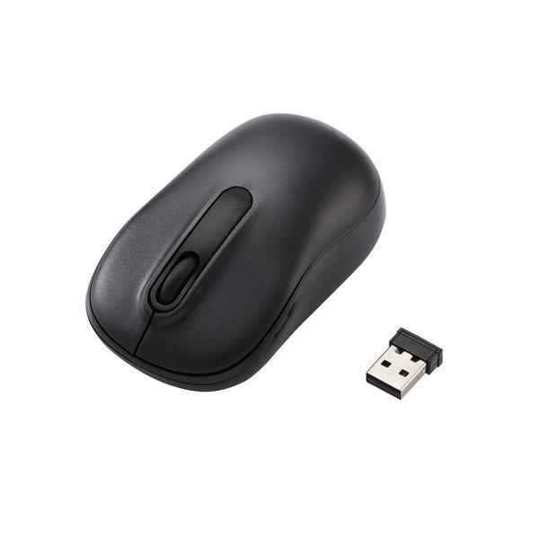 エレコム 静音 ワイヤレスマウス 光学式 3ボタン Mサイズ ブラック メーカー在庫品 無線