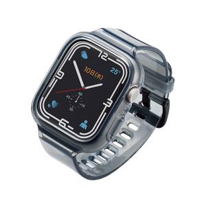 エレコム Apple Watch45mm用ソフトバンパーバンド一体型 クリアブラック メーカー在庫品｜compmoto