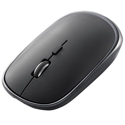 エレコム マウス ワイヤレスマウス Bluetooth 静音 4ボタン 充電式 ガンメタルブラック ...