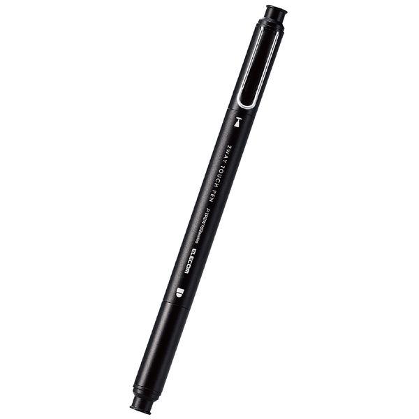 エレコム タッチペン 2WAY ( ディスク + 導電繊維 ) ペン先交換可 キャップ付 ブラック ...