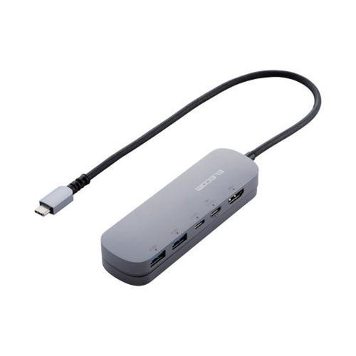 エレコム USB Type C ドッキングステーション ハブ 5-in-1 PD 90W出力 シルバ...