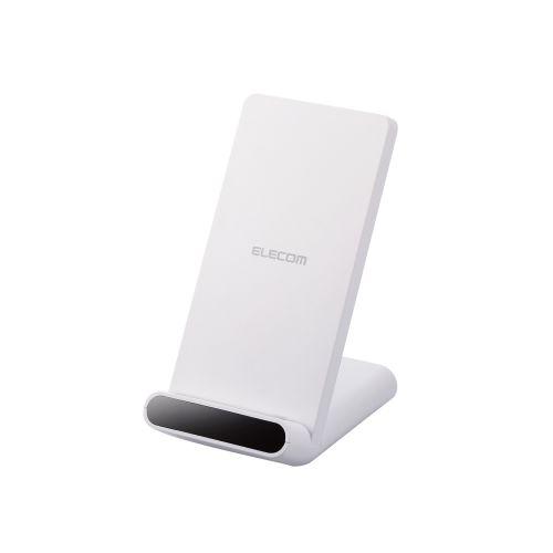 エレコム ワイヤレス充電器 Qi認証 5W スタンド 縦置き/横置き両対応 ホワイト メーカー在庫品