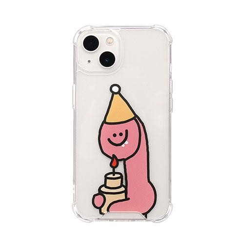168cm ハイブリッドクリアケース for iPhone 13 Pink Olly with ケー...