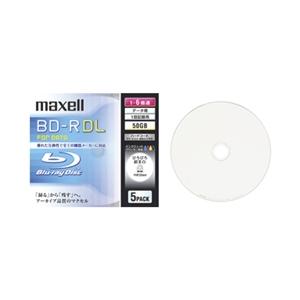 Ｍａｘｅｌｌ 6倍速対応データ用BD-R DL 50GB 5枚1枚ずつ5mmプラケース プリント対応...