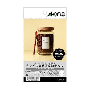 エーワン キレイにみせる収収納ラベル 水に強い マット紙 4面 はがきサイズ 目安在庫=○｜compmoto