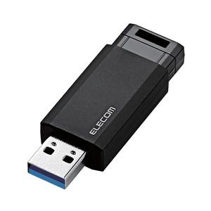 エレコム USBメモリ USB3.1 Gen1 ノック式 オートリターン機能 128GB ブラック ...