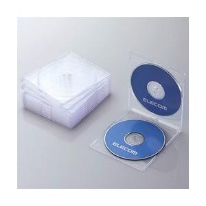 エレコム CD DVDスリムプラケース 2枚収納 10パック クリア CCD-JSCSW10CR 目...