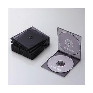 エレコム CD DVDスリムプラケース 2枚収納 10パック クリアブラック メーカー在庫品