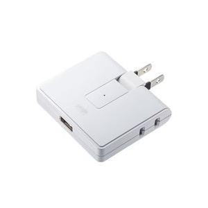 サンワサプライ 2.4A USB充電ポート 雷ガード機能付き モバイルタップ 2個口＋USB1ポート 目安在庫=○｜compmoto