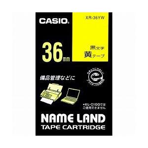 カシオ計算機 ネームランドテープ 36ミリ 黄地に黒文字 XR-36YW メーカー在庫品