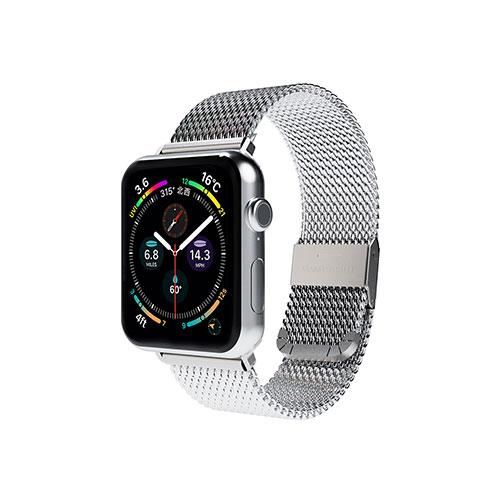 ｍｉａｋ CLIP MESH BAND for Apple Watch 41/40/38mm シルバ...