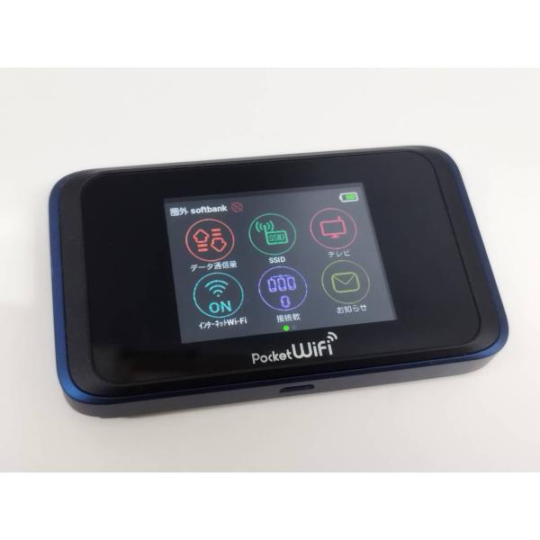 【良品】HUAWEI PocketWiFi 502HW/モバイルルーター/ネイビーブルー
