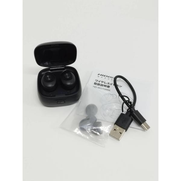 【美品】HIDISC HD-WGT08BK/ワイヤレスイヤホン/ブラック
