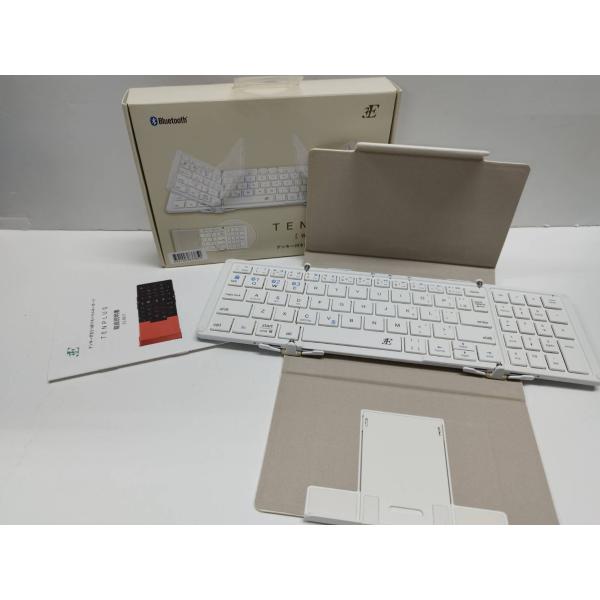 【良品】TENPLUS 3E-BKY7-WH テンキー付き3つ折りモバイルキーボード