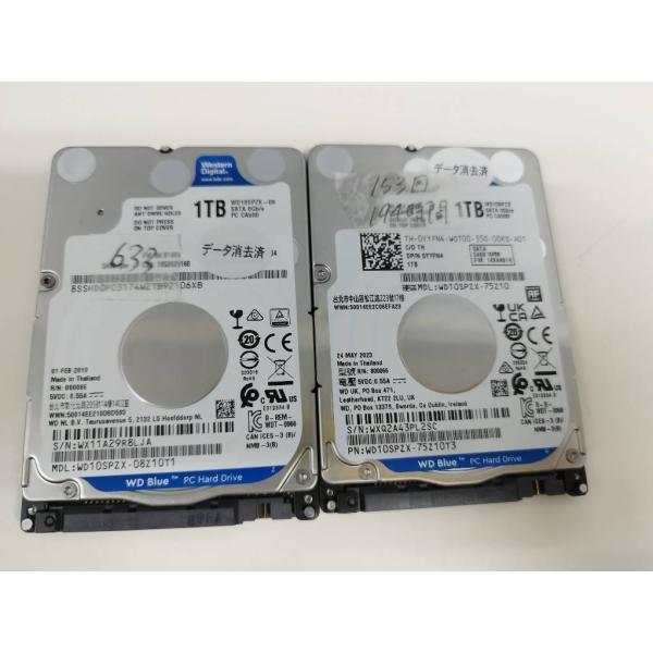 【中古パーツ】Western Digital製 HDD 1TB 2枚セット！WD10SPZX/WD1...