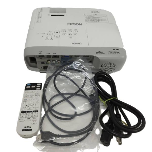 【美品】EPSON/エプソン EB-960W ビジネスプロジェクター/本体/3800lm/WXGA（...