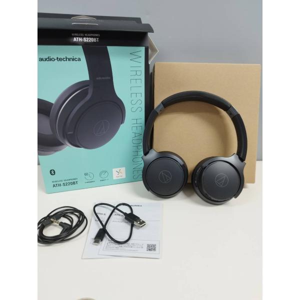【未使用に近い】audio-technica ATH-S220BT/ワイヤレスヘッドホン/ブラック