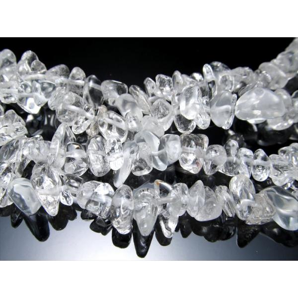 激安宣言 透明 美品 サイズ約5mm-10mm 天然水晶 さざれ連 長さ約75-80cm ブラジル産...