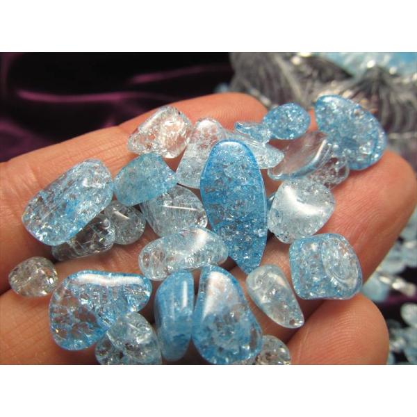 AAA ブルー 水色 カラー きらきら爆裂水晶さざれ 200グラム 粒の大きさ 約5-16mm 透明...