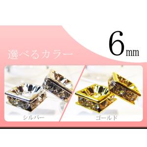 6ミリ角型 激安 100個入り ラインストーン...の詳細画像1