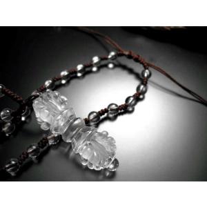 手彫り法器ネックレス 天然水晶 クリスタル五鈷...の詳細画像1