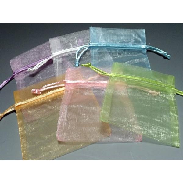高品質 Mサイズ100枚入り ブレスレット用オーガンジー袋 全6色 丈夫な縫製&amp;太くて頑丈な丸紐 激...