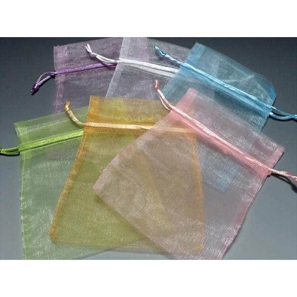 高品質 Lサイズ100枚入り ブレスレット用オーガンジー袋 全6色 丈夫な縫製&amp;太くて頑丈な丸紐 激...