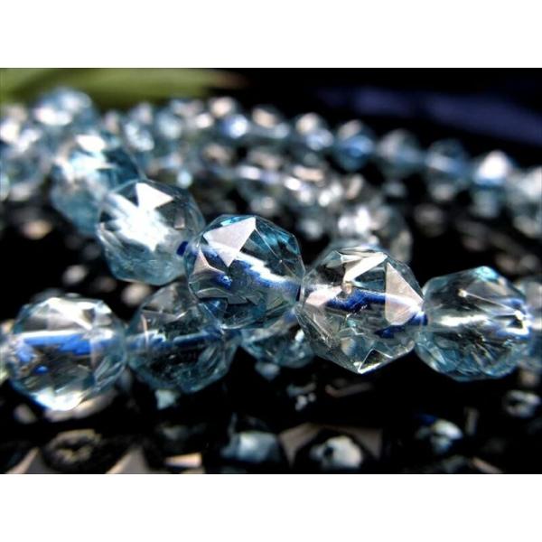 しゅわしゅわ3A ソーダブルー トパーズ 黄玉 スターカットブレスレット 7.5mm-8mm×24珠...