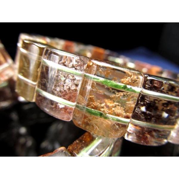 紅葉ガーデンクォーツ バングルブレスレット 幅約14mm 色鮮やか レクタングルタイプ 癒し 健康長...