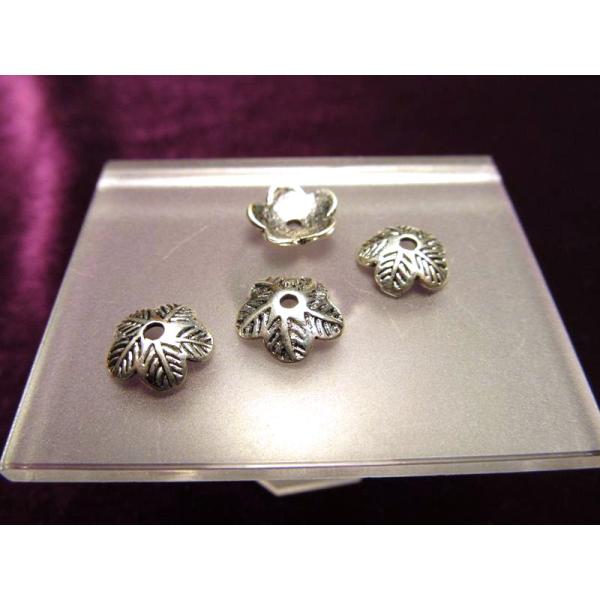 H8 ハイクォリティ メタルパーツ 花型 飾り金具 約10mm 穴径1.5ミリ 10個入り 真鍮 シ...