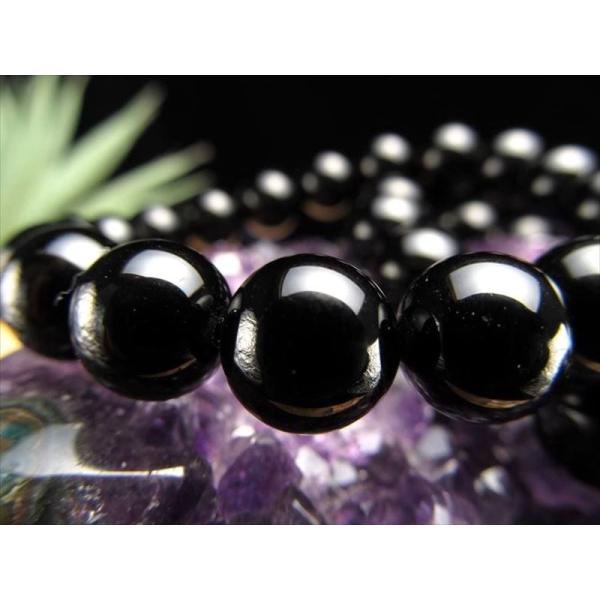 4A 黒水晶ブレスレット 16mm-16.5mm×14珠前後 天然チベットモリオン チベット産 bl...
