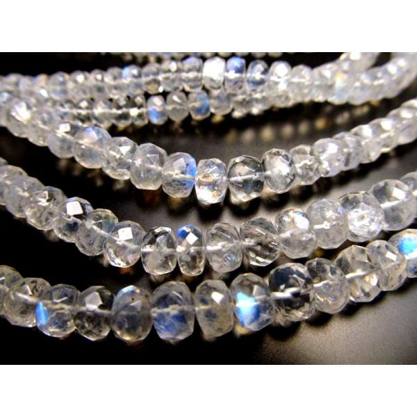 ジェムクオリティー 透明5A 限定 ロイヤルブルームーンストーンネックレス 約3.5-5.5mm S...