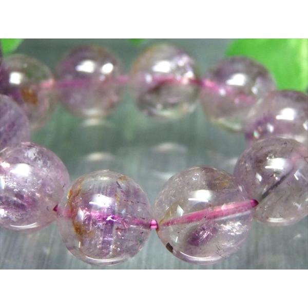 4A アメジスト エレスチャル ブレスレット 12mm-13mm×17珠 セイクリッドセブン ｜ ア...