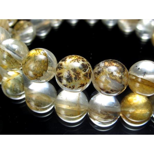 木の葉状鉱物デンドライト AAA デンドリッククォーツ 忍石 ブレスレット 8.5mm-9mm×22...