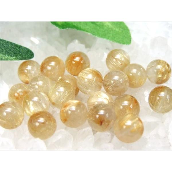 限定25珠 4A+ 1粒売り タイチン針多め ゴールドルチルクォーツ 7.5mm-8mm バラ珠売り...