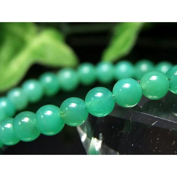 ぷるんと透明感 3A クリソプレーズ ブレスレット 5.5mm-6mm×30珠 隠れた才能を引き出す...