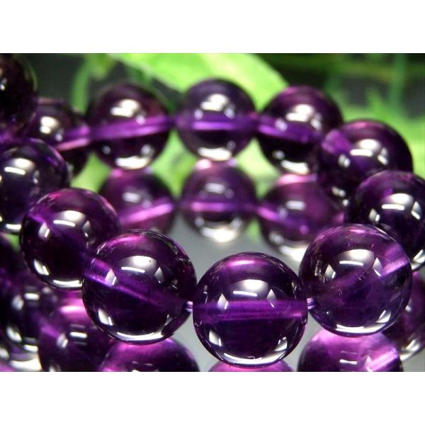 希少ウルグアイ産 4A+ アメジスト 紫水晶 ブレスレット 10.5mm-11mm×19珠 透明感抜...