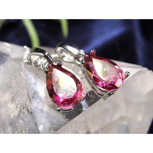 ピンクトパーズ ペンダントトップ ペアシェイプカット型 石サイズ約9mm×6mm 1個売り 超透明 ...