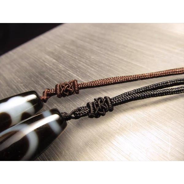 天珠 デザイン組み紐ネックレス 首周りサイズ0cm-60cm サイズ調節付き シンプルで太めのひもタ...