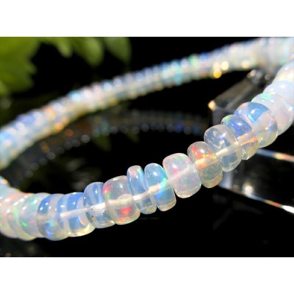 ハイクオリティ プレシャスオパール 蛋白石 ボタン型ブレスレット つるんと丸ボタン型 幅約5mm-5...