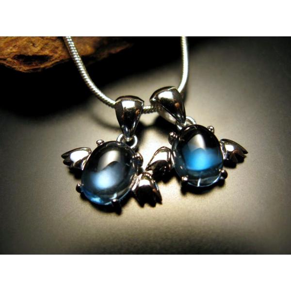 激安宣言 4A ブルートパーズ エンジェル ペンダントトップ 石サイズ縦約8.5mm 1個売り ブラ...