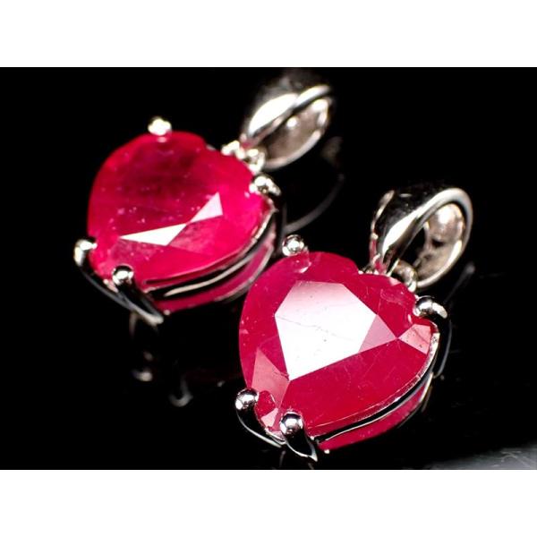 最高級5A 極上ルビーペンダントトップ ハートカット Lサイズ 石サイズ縦約10mm 超透明 濃い結...