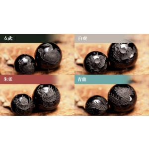 1珠売り 素彫り モリオン(黒水晶)四神彫り ...の詳細画像2