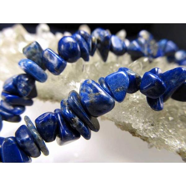 ラピスラズリ さざれ 約4mm-13mm 一連 約78-80cm 鮮やかブルー ネックレスなどに ア...