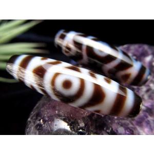 A至純天珠 龍水蓮花三眼天珠 りゅうすいれんかさんがんてんじゅ 約37