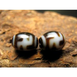 A至純天珠 龍水蓮花三眼天珠 りゅうすいれんかさんがんてんじゅ 約37